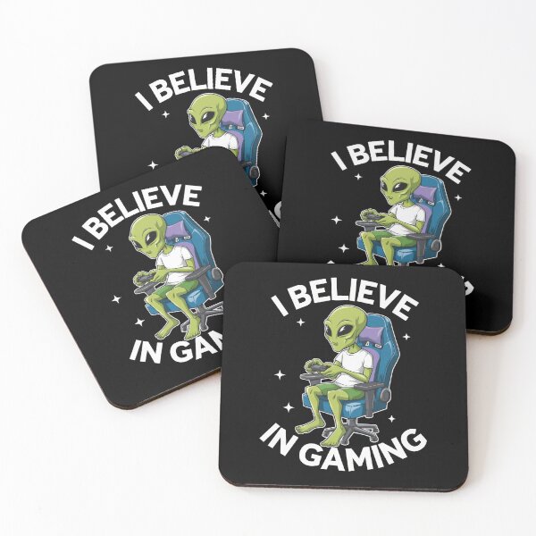 Item preview, Alien Gamer Playing in Chair I Believe in Gaming designed and sold by Hananiah Merch.