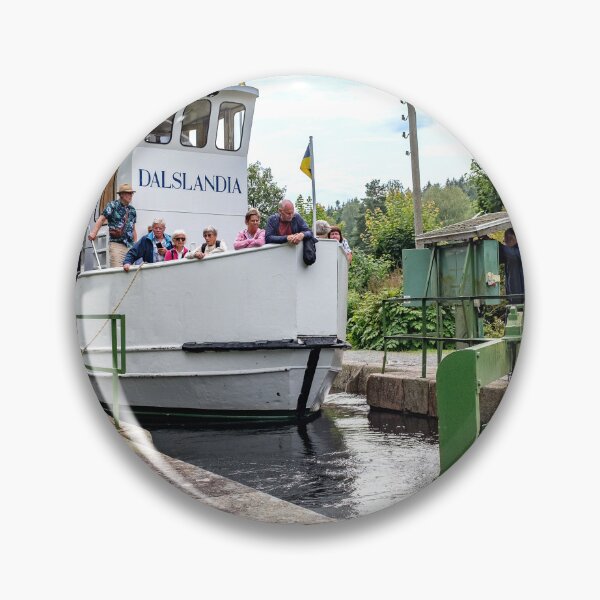 Item preview, The white little canal boat in a at lock Dalslands canal designed and sold by connyM-Sweden.