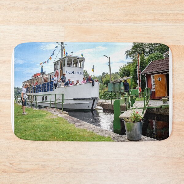 Item preview, The white little canal boat in a at lock Dalslands canal designed and sold by connyM-Sweden.