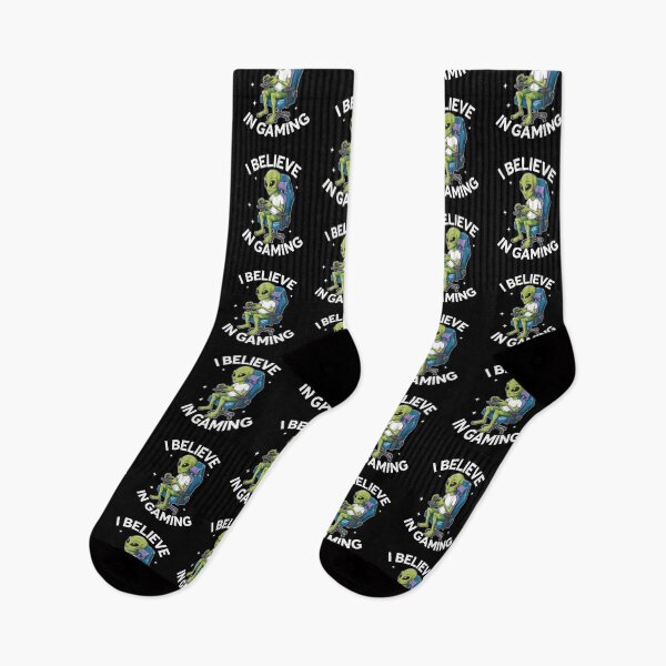 Item preview, Alien Gamer Playing in Chair I Believe in Gaming designed and sold by Hananiah Merch.