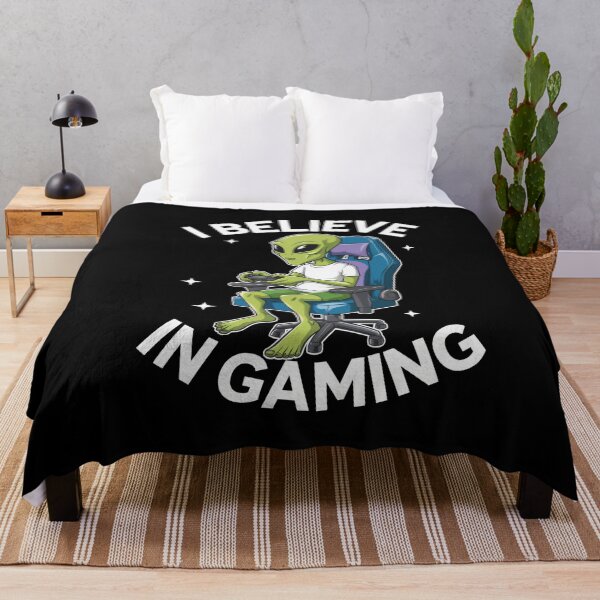Item preview, Alien Gamer Playing in Chair I Believe in Gaming designed and sold by Hananiah Merch.