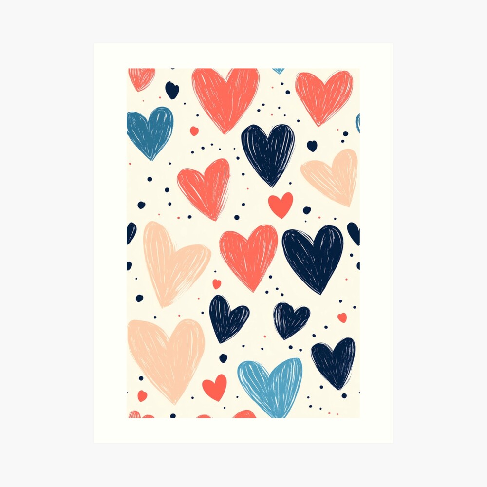 Cute Hand-Drawn Hearts Doodles