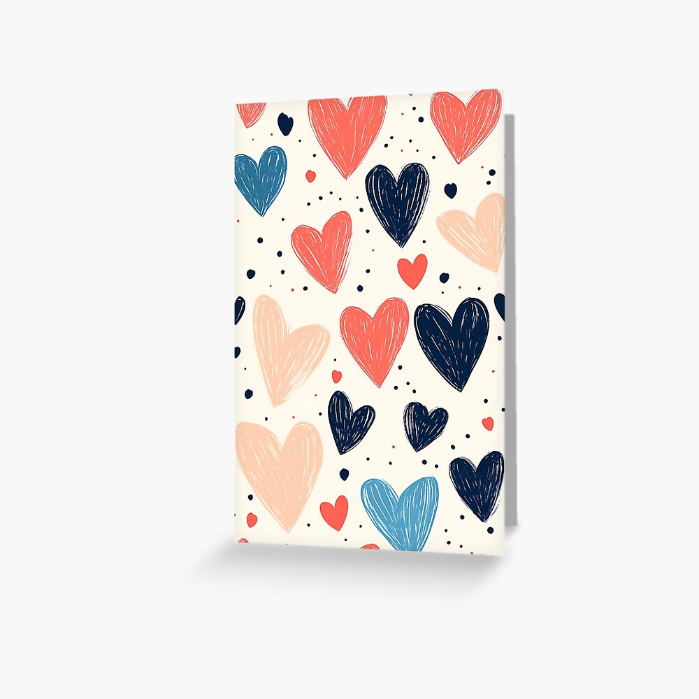 Cute Heart Doodles Greeting Card