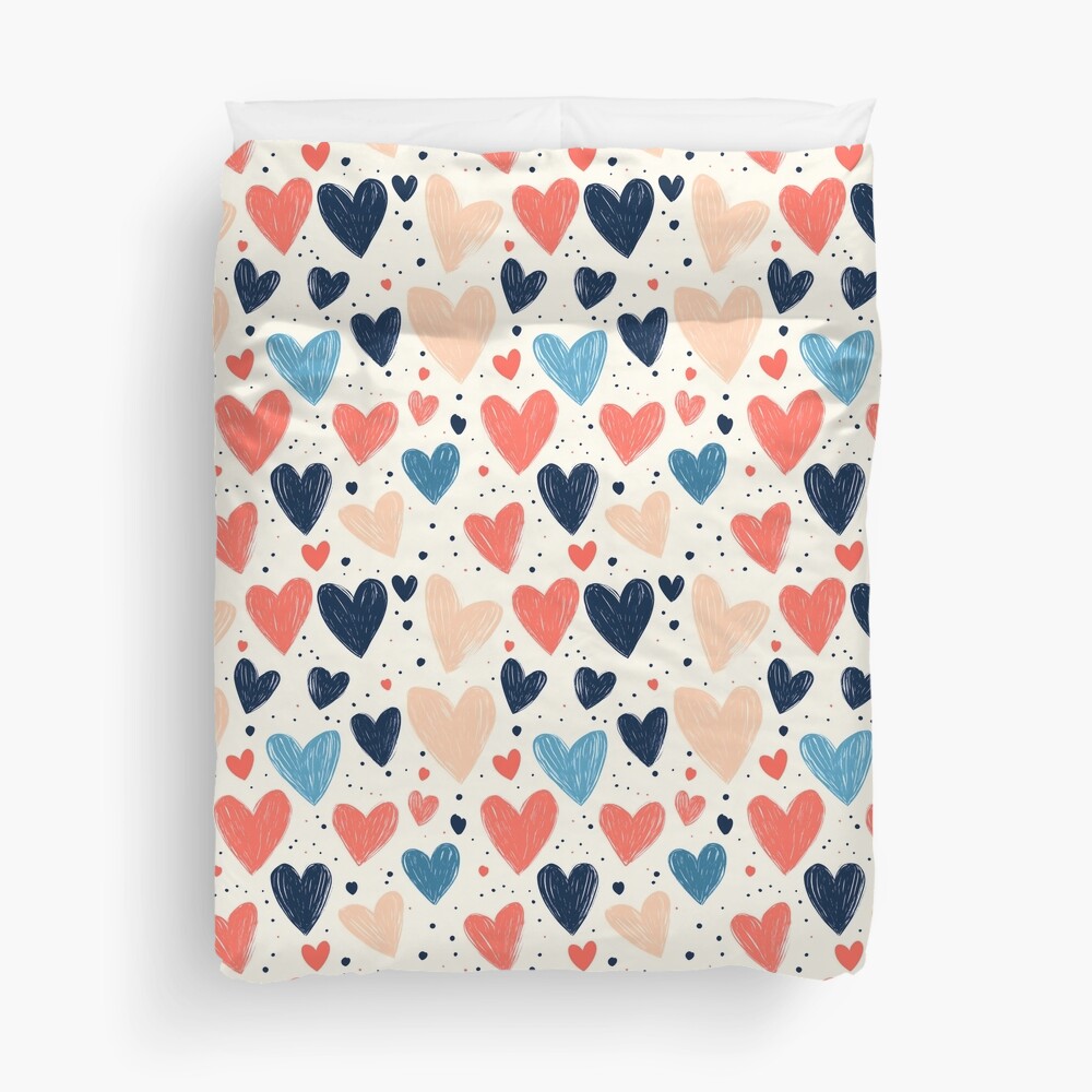 Cute Lovely Drawn Hearts Doodles