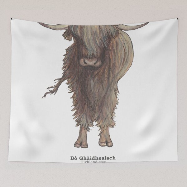 Item preview, Highland cow Bò Ghàidhealach in Scottish Gaelic designed and sold by Mamaidh Made.