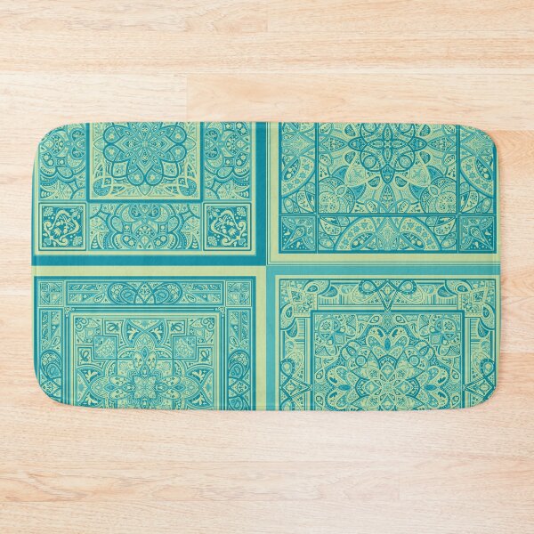 Item preview, Hand Draw Cute Elements Portuguese Tile - Green designed and sold by AliceDreamland.