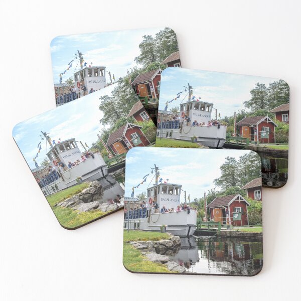 Item preview, The white little canal boat in a lock at Dalslands canal designed and sold by connyM-Sweden.