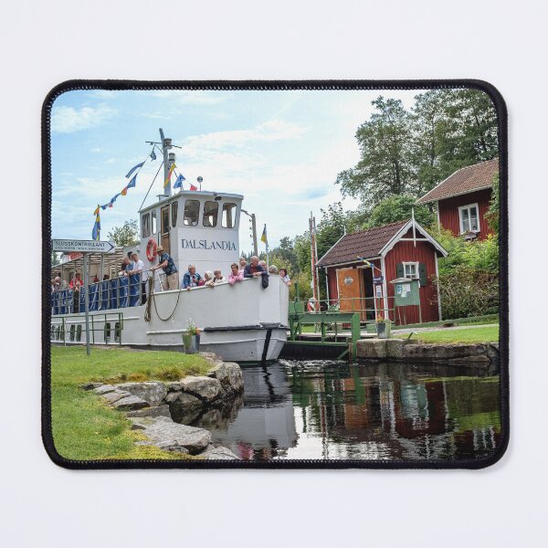 Item preview, The white little canal boat in a lock at Dalslands canal designed and sold by connyM-Sweden.