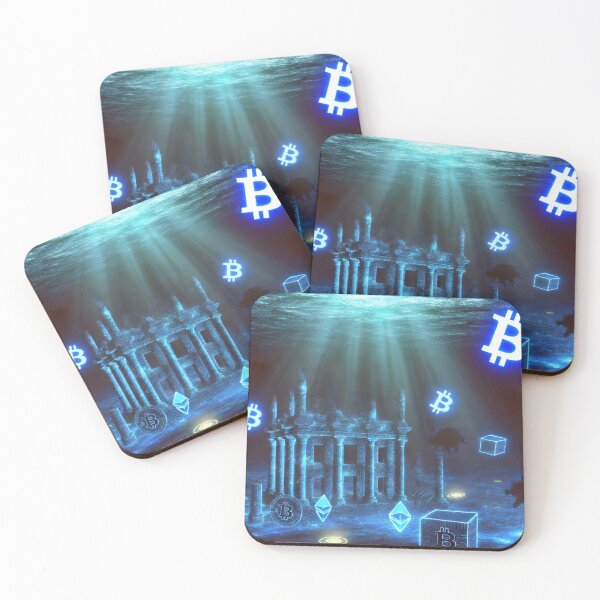 Item preview, Sunken crypto city of Atlantis glowing with Bitcoin and Ethereum symbols, hidden beneath the digital ocean designed and sold by Bored Elon.
