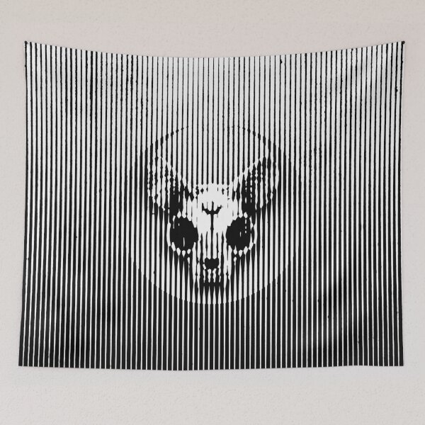 Item preview, Lined Skull Cat Minimalist designed and sold by Neko Mort.