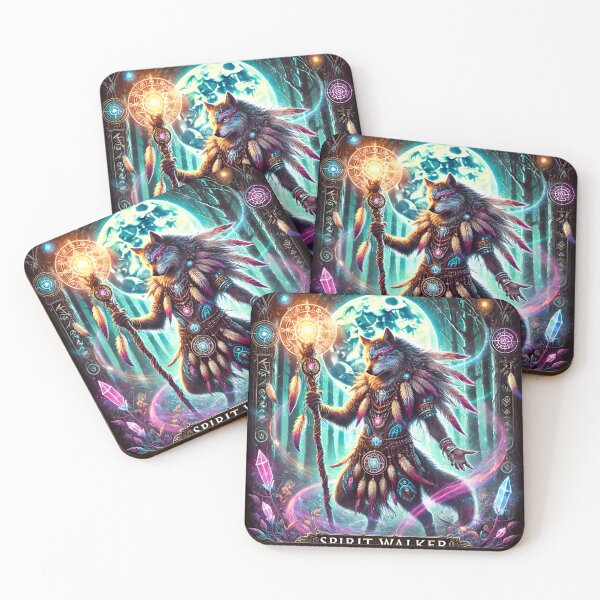 Item preview, Spirit Walker Shamanic Werewolf Mystic in Enchanted Forest designed and sold by Pattamo1.