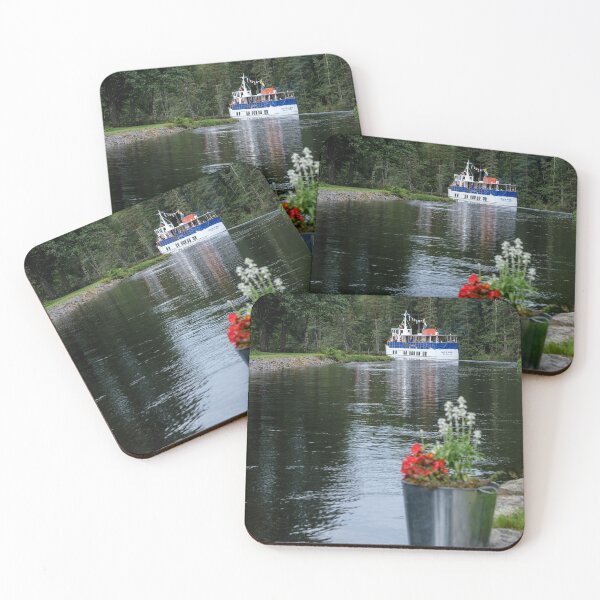 Item preview, Small old white Canalboat in Dalslands canal designed and sold by connyM-Sweden.