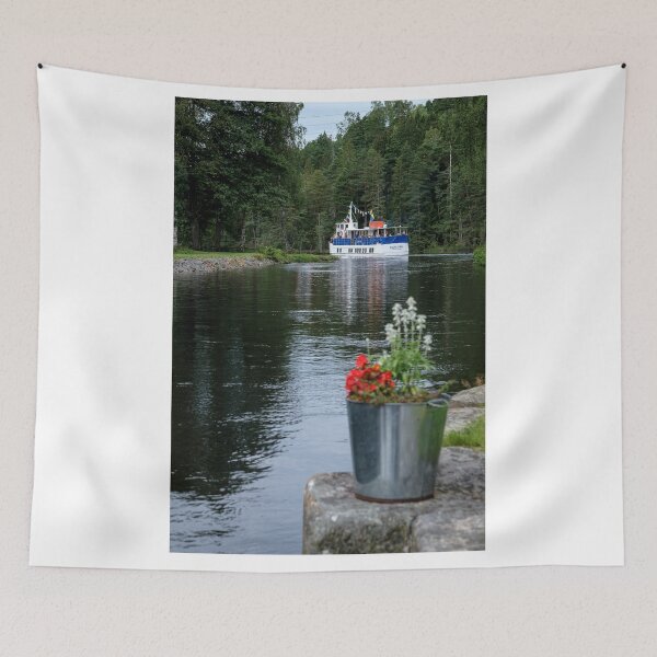 Item preview, Small old white Canalboat in Dalslands canal designed and sold by connyM-Sweden.