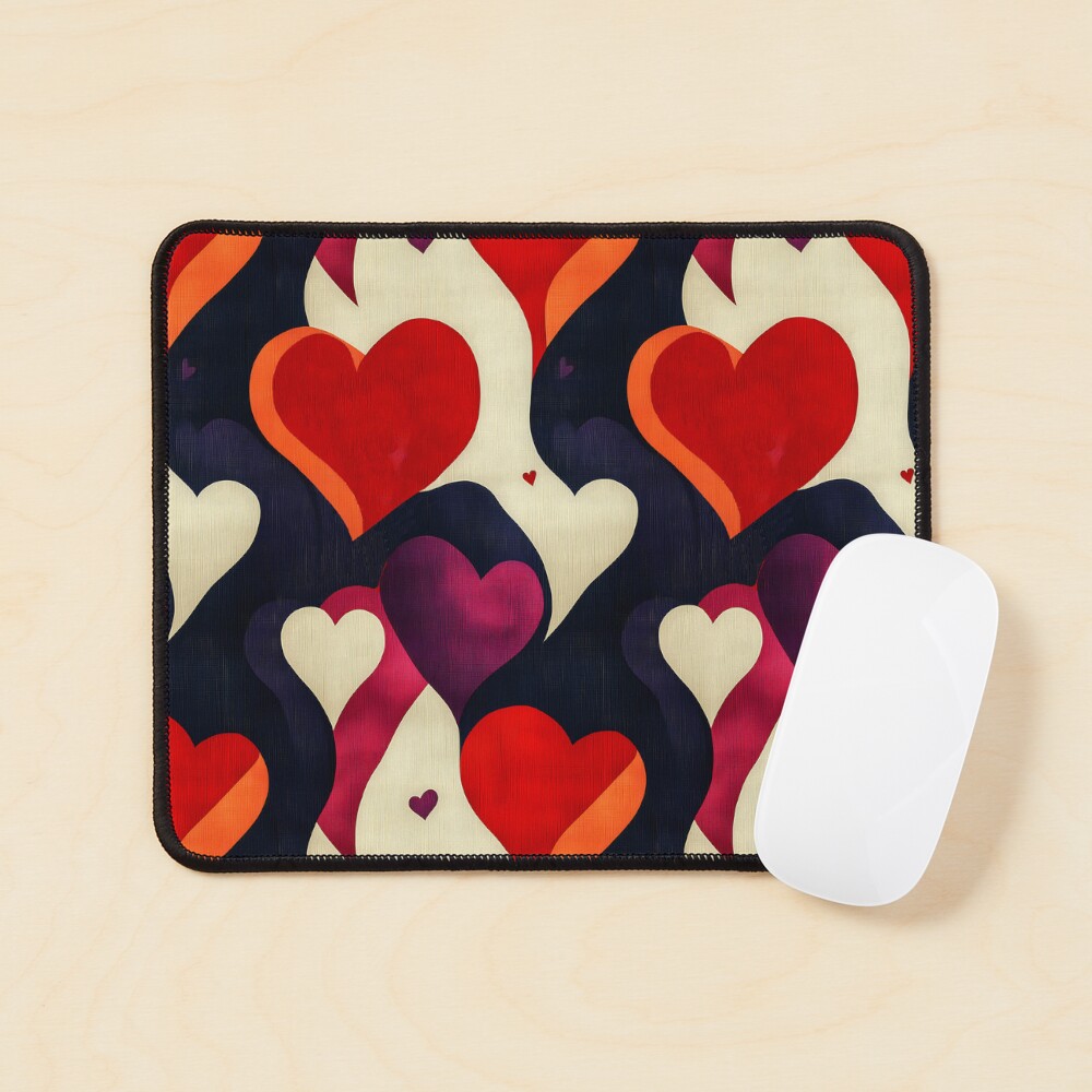 Mouse Pad Retro vintage lovely hearts background