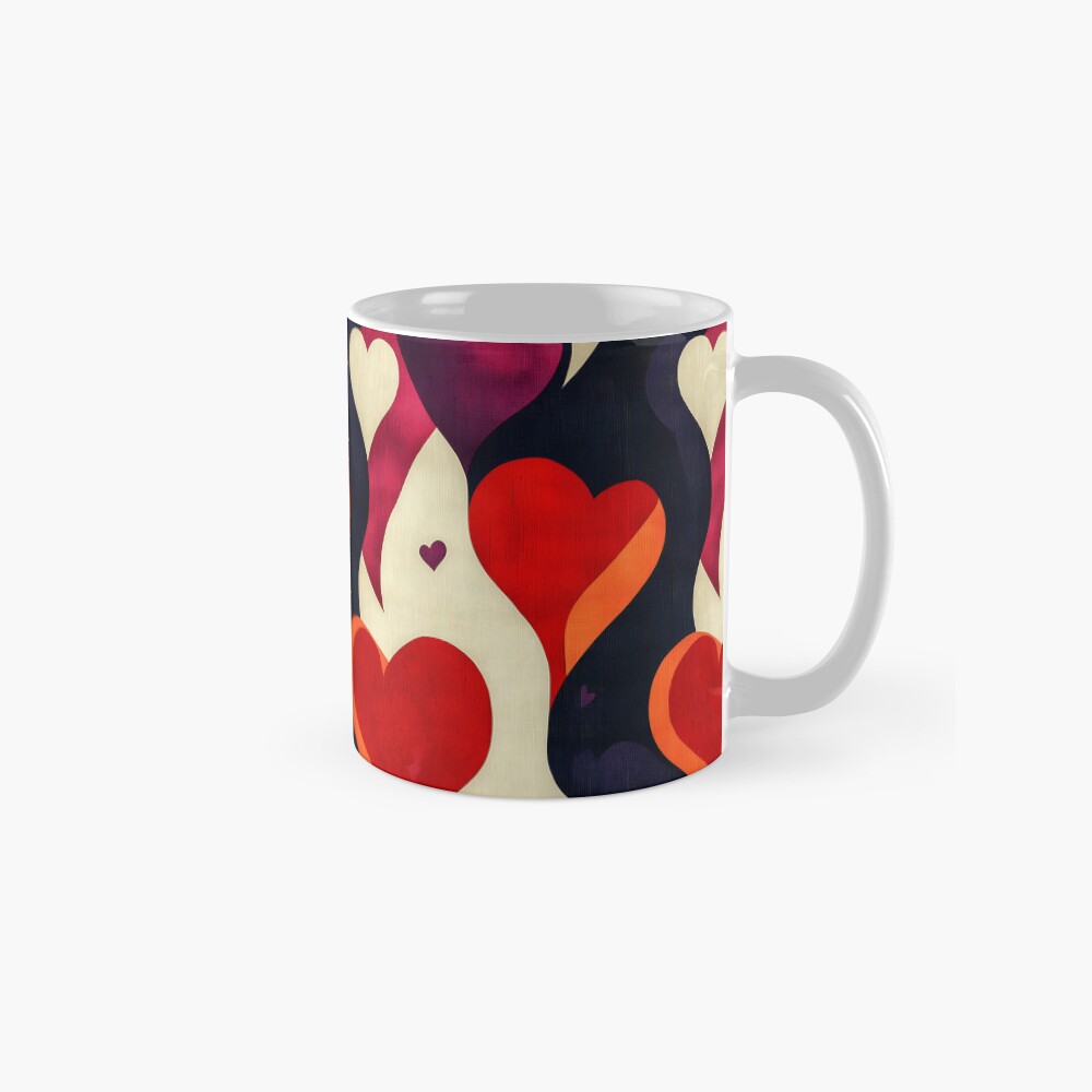 Retro Hearts Classic Mug