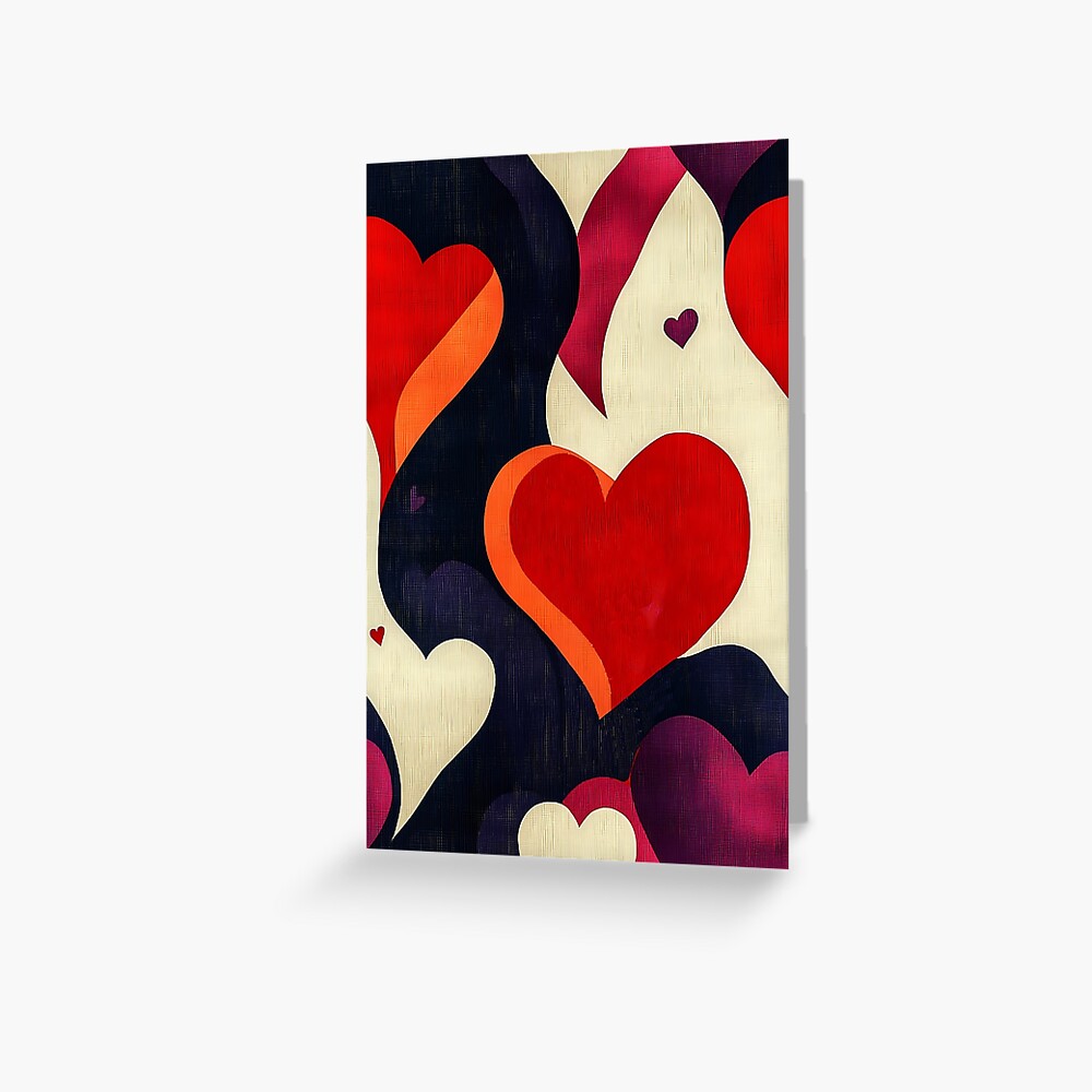 Greeting Card: Retro Vintage Lovely Hearts Background