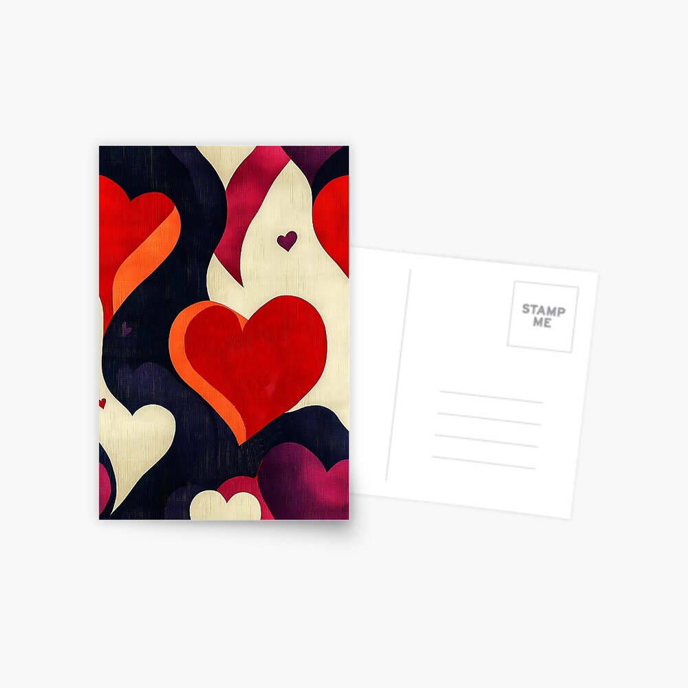Retro vintage lovely hearts background Postcard