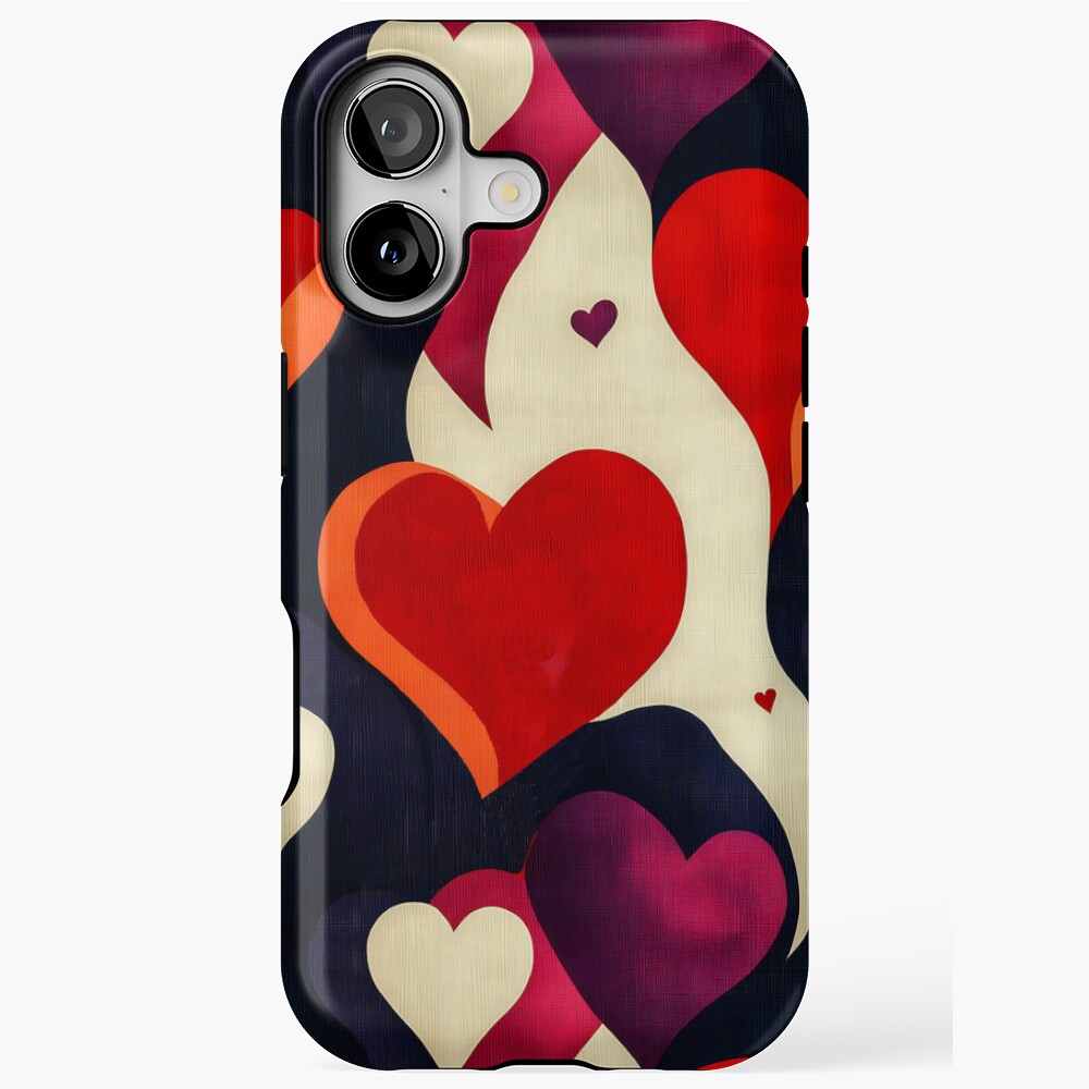 iPhone Tough Case — Retro Vintage Lovely Hearts Background
