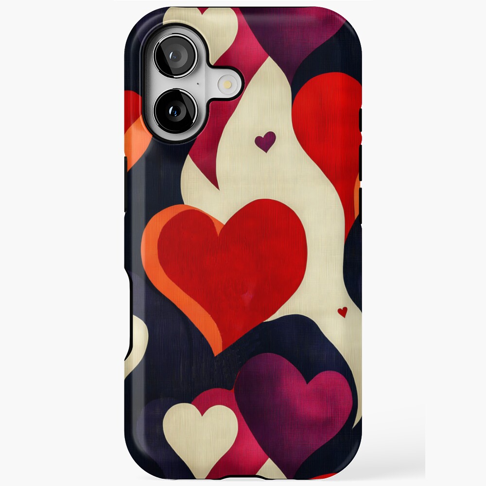 iPhone Magsafe Tough Case Retro vintage lovely hearts background iPhone Magsafe Tough Case