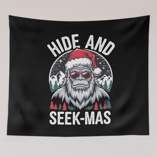 Item preview, Bigfoot Christmas Hide and Seek-mas Santa Hat Humor designed and sold by Hananiah Merch.