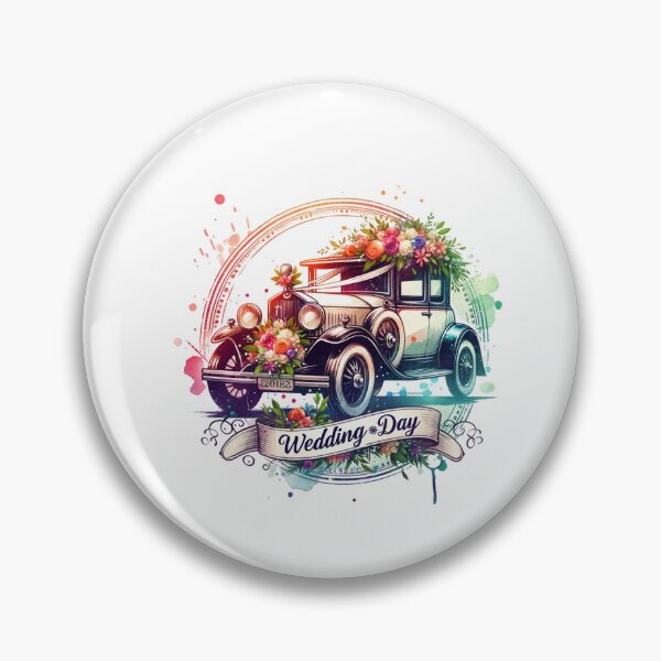 Item preview, "Wedding Day" Classic Car – Retro Floral Design for Weddings & Special Occasions designed and sold by artedigital99.