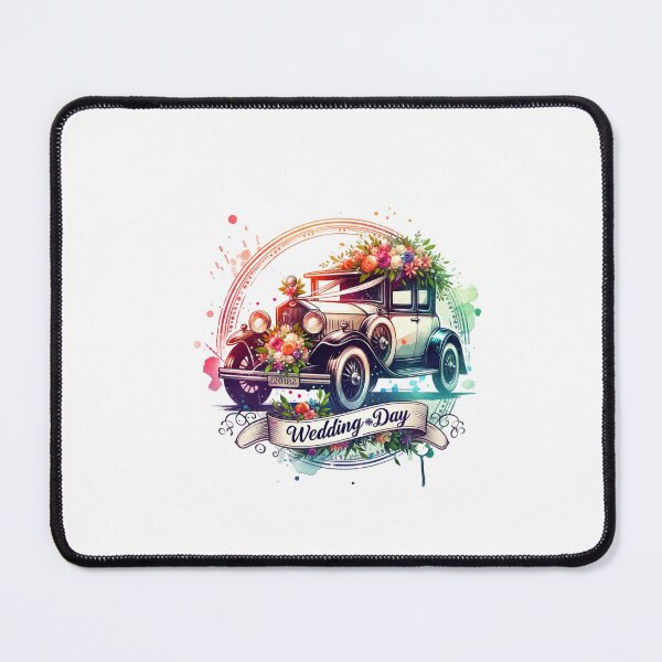 Item preview, "Wedding Day" Classic Car – Retro Floral Design for Weddings & Special Occasions designed and sold by artedigital99.