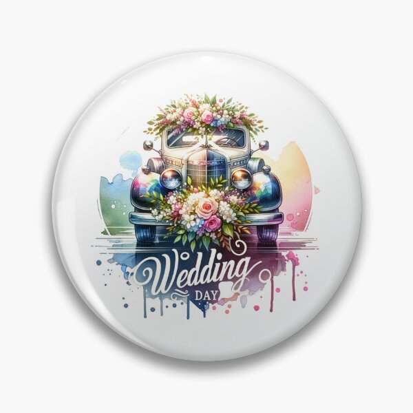 Item preview, "Wedding Day" Classic Car – Retro Floral Design for Weddings & Special Occasions designed and sold by artedigital99.