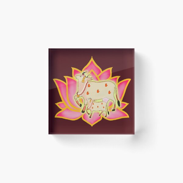 Item preview, Pichwai Art/Painting - Cow and Calf/Mother and Child/ House Warming/Indian Marriage/Wedding  designed and sold by ShreecreatE.