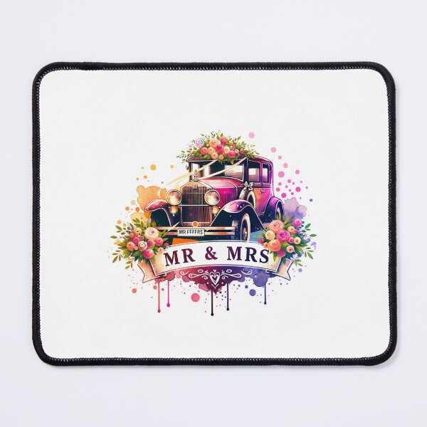 Item preview, "MR & MRS" Classic Wedding Car – Vintage Floral Design for Wedding Celebrations designed and sold by artedigital99.