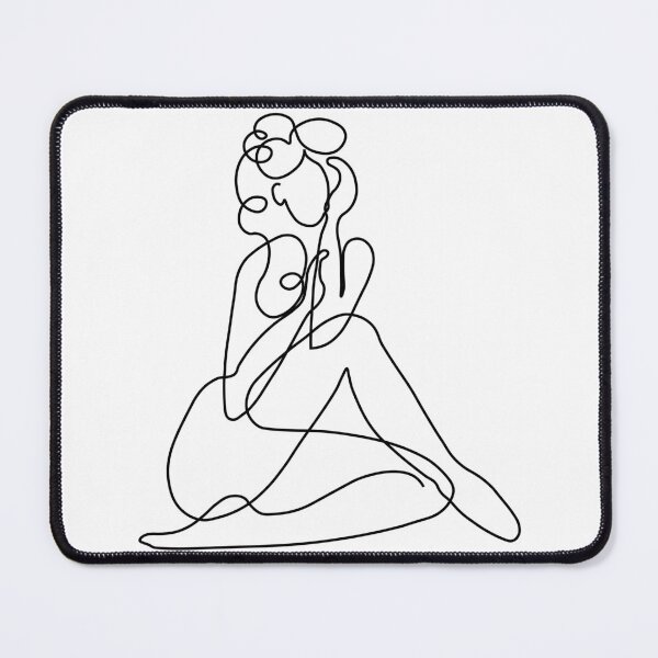 Item preview, outline black and white illustration of woman body, t shirt, sticker, One line drawing, banner, fashion, beauty salon poster designed and sold by JSWDESIGNS.
