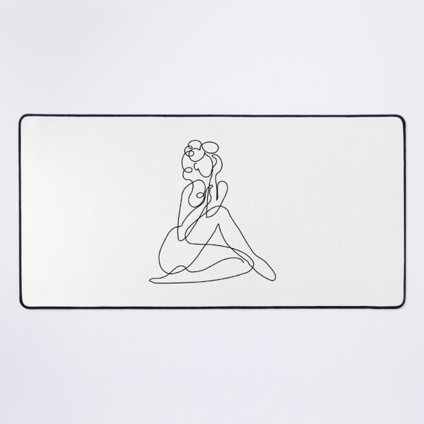 Item preview, outline black and white illustration of woman body, t shirt, sticker, One line drawing, banner, fashion, beauty salon poster designed and sold by JSWDESIGNS.