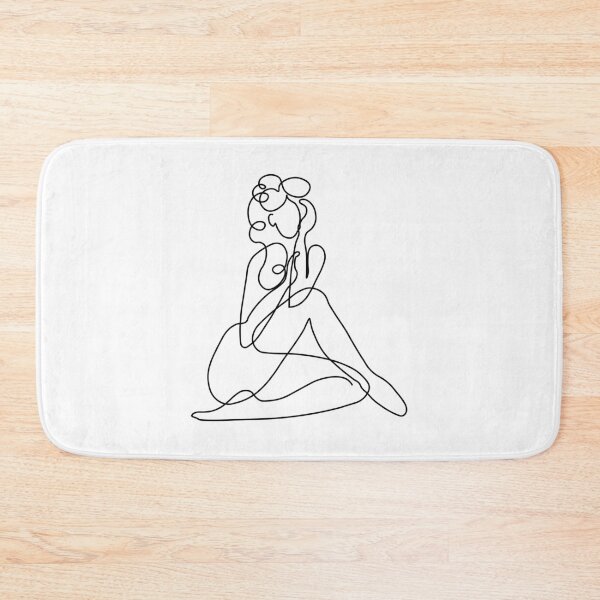 Item preview, outline black and white illustration of woman body, t shirt, sticker, One line drawing, banner, fashion, beauty salon poster designed and sold by JSWDESIGNS.