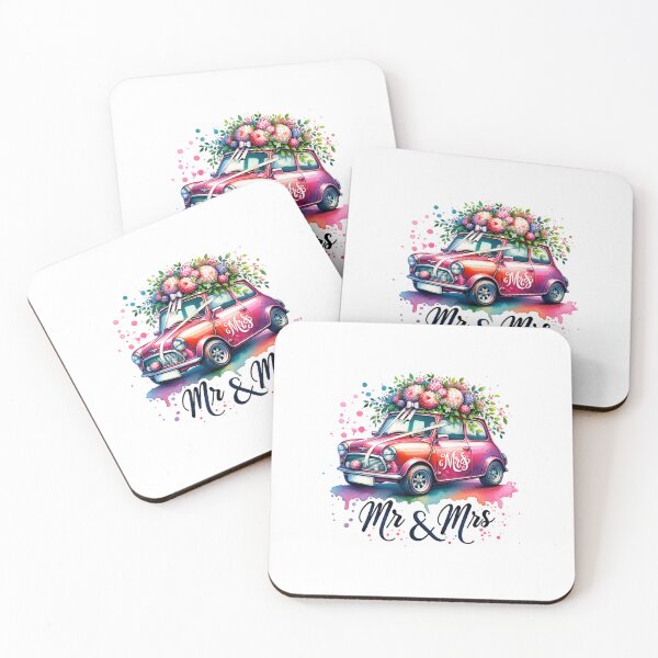 Item preview, "MR & MRS" Classic Wedding Car – Vintage Floral Design for Wedding Celebrations designed and sold by artedigital99.