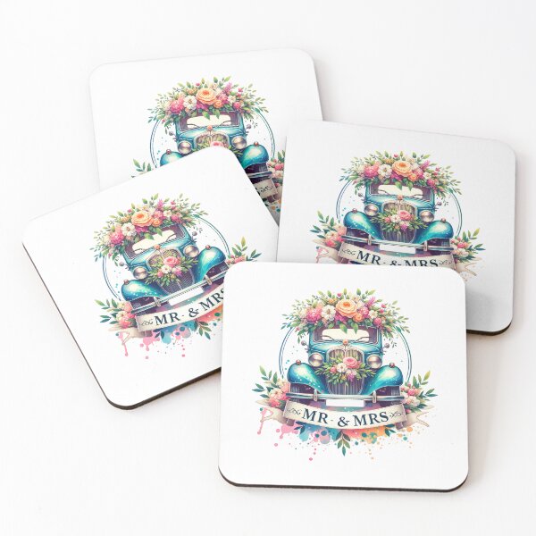Item preview, MR & MRS Classic Wedding Car – Vintage Floral Design for Wedding Celebrations designed and sold by artedigital99.