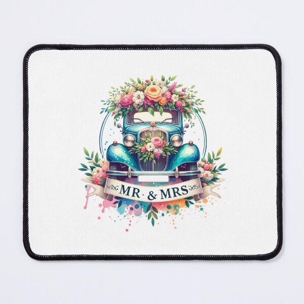 Item preview, MR & MRS Classic Wedding Car – Vintage Floral Design for Wedding Celebrations designed and sold by artedigital99.