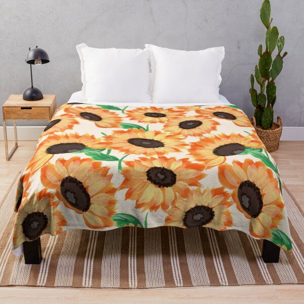Item preview, Hand painted bright and bold gouache sunflowers - beige cream designed and sold by JasmineGDesigns.