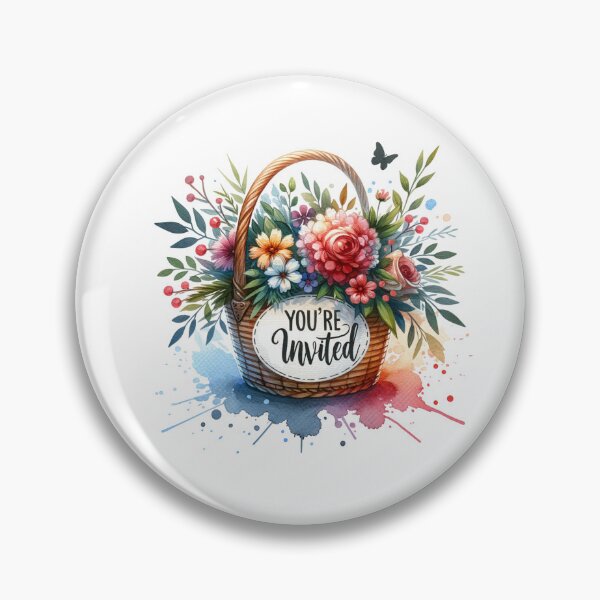 Item preview, "You're Invited" Floral Basket – Elegant Invitation Design for Weddings and Events designed and sold by artedigital99.