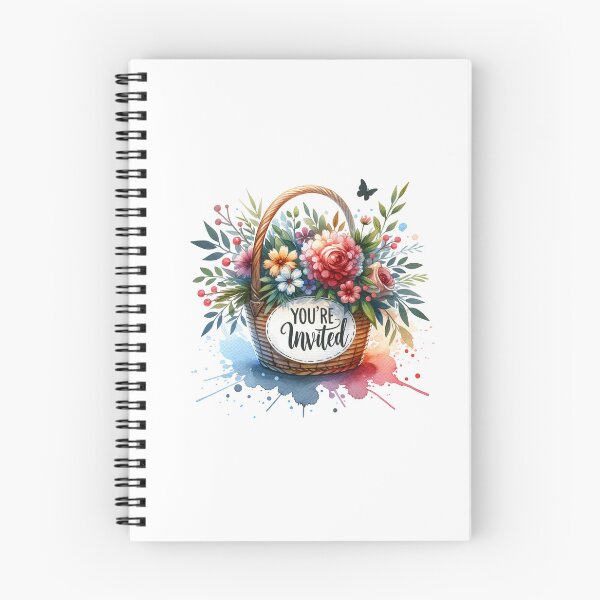 Item preview, "You're Invited" Floral Basket – Elegant Invitation Design for Weddings and Events designed and sold by artedigital99.