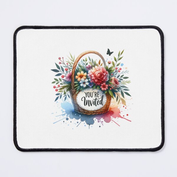 Item preview, "You're Invited" Floral Basket – Elegant Invitation Design for Weddings and Events designed and sold by artedigital99.