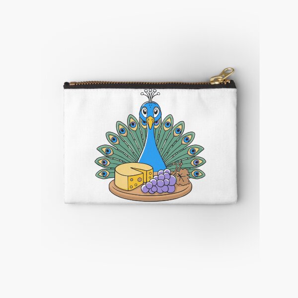 Item preview, Cute peacock with a cheese platter and grapes designed and sold by rasagamastore.