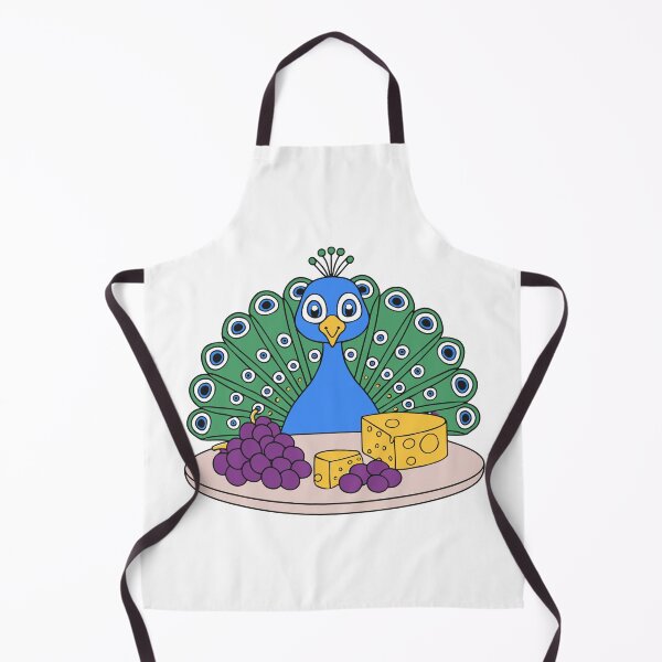 Item preview, Cute peacock with a cheese platter and grapes designed and sold by rasagamastore.