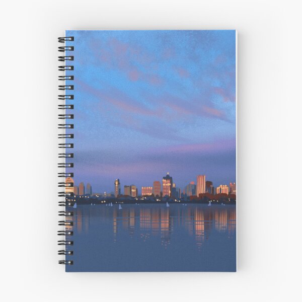 Artikelvorschau, Boston Skyline in der Abenddämmerung entworfen und verkauft von WrenInFlight.