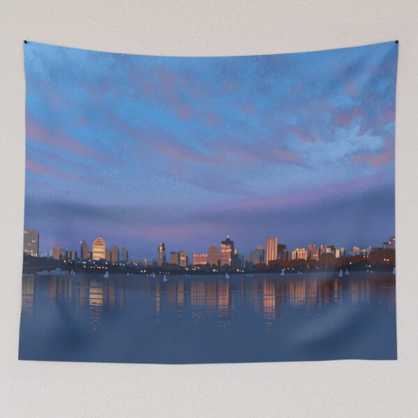Item preview, Boston Skyline at Dusk designed and sold by WrenInFlight.