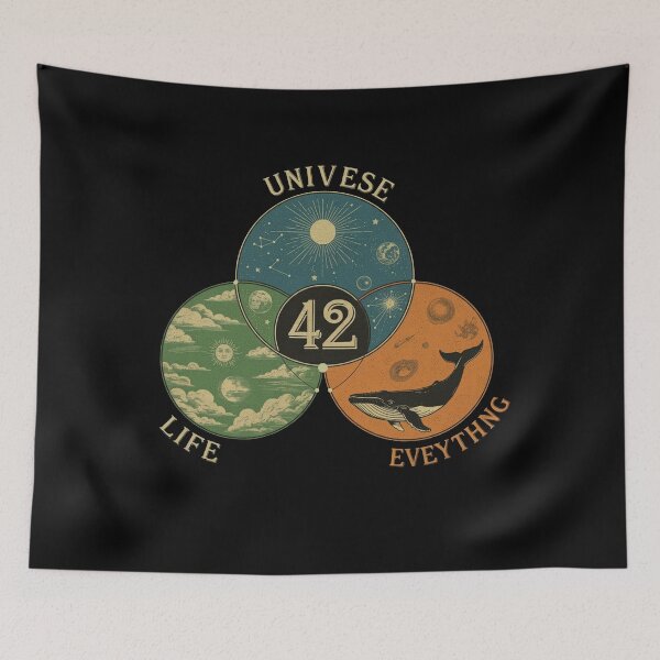 Item preview, Venn-Diagramm Leben, Universum und alles Poster designed and sold by studiopekepeke.