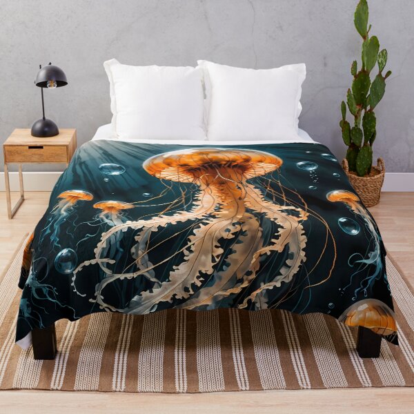 Item preview, Orange Jellyfish, Ai Generated Art designed and sold by ACC .