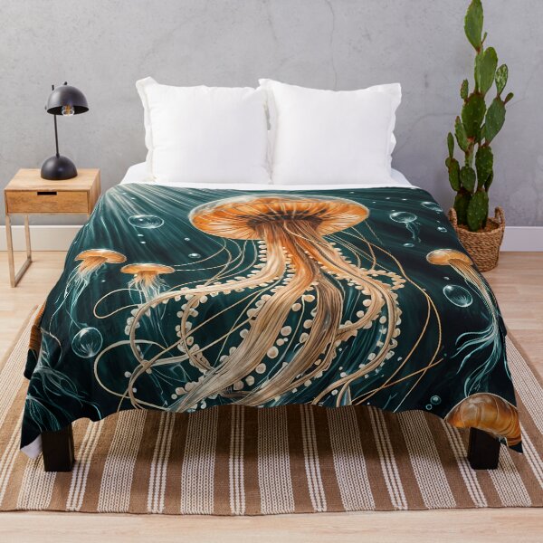 Item preview, Orange Jellyfish, Ai Generated Art designed and sold by ACC .