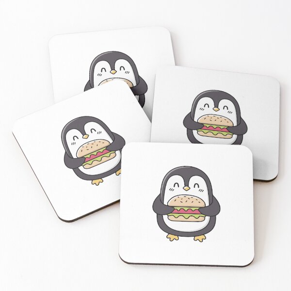 Item preview, Illustration of cute penguin with a cheeseburger designed and sold by rasagamastore.