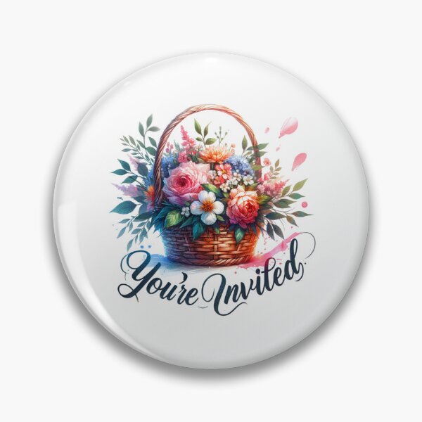 Item preview, "You're Invited" Floral Basket – Elegant Invitation Design for Weddings and Events designed and sold by artedigital99.