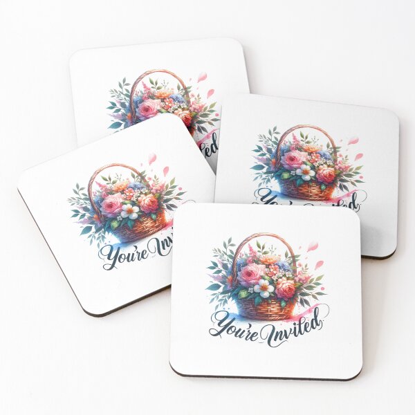 Item preview, "You're Invited" Floral Basket – Elegant Invitation Design for Weddings and Events designed and sold by artedigital99.