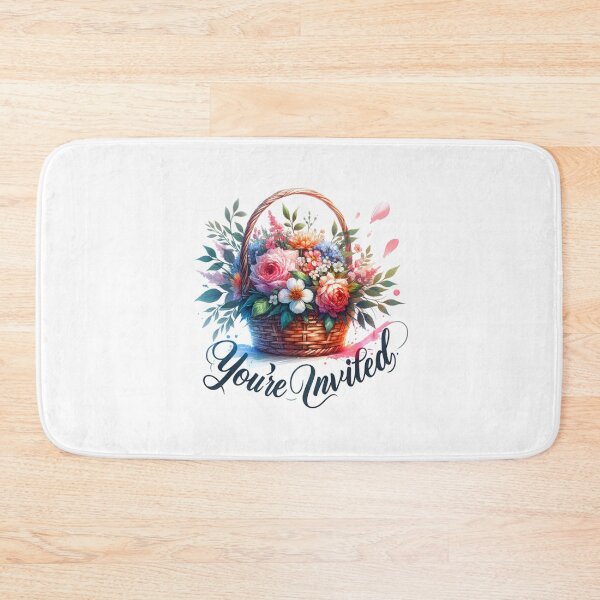 Item preview, "You're Invited" Floral Basket – Elegant Invitation Design for Weddings and Events designed and sold by artedigital99.
